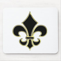 Geaux Black & Gold Fleur De Lis Mousepad