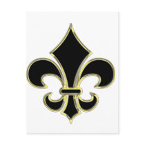 Geaux Black & Gold Fleur De Lis Post Cards