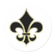 Geaux Black & Gold Fleur De Lis Stickers