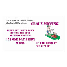 Geaux Mowing Card! Business Card Templates
