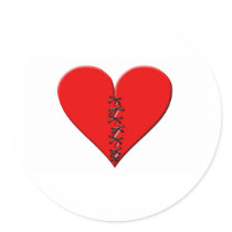 Gebrochenes , geflicktes Herz Runde Sticker