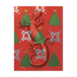 Gecko Christmas postcard