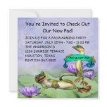Gecko Water Lily Pad Fun Housewarming Party invitations