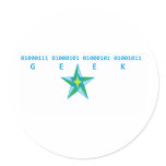Geek Binary Round Sticker