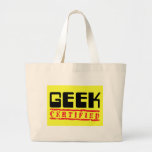 Geek certified yellow tote bag