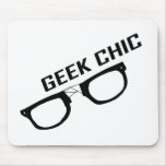 Geek Chic-Black Rimmed Glasses Mousemats