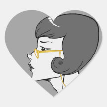 Geek Chic Heart Sticker