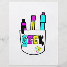 geek cmyk pocket protector design flyer design