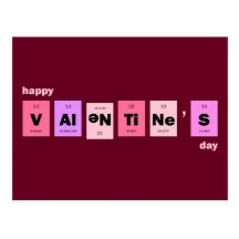 Geek Nerd Science Happy Valentine's Day Postcards