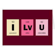 Geek Nerd Science I Love You Card