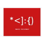 Geek Santa Emoticon Christmas postcard