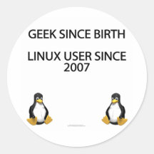 Geek since birth. Linux user since 2007. Round Stickers