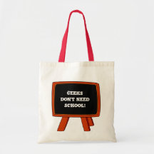 Geeks don't need school bags