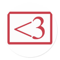 Geek's Heart Round Sticker