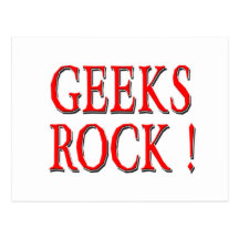 Geeks Rock !  Red Postcards