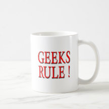 Geeks Rule !  Red Mugs