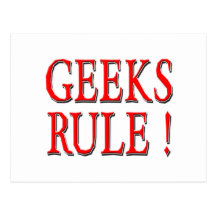 Geeks Rule !  Red Post Card