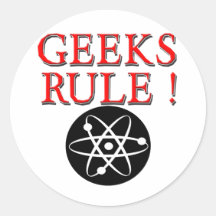 Geeks Rule !  with Atom Round Sticker
