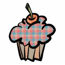 geeky plaid cupcake photo cut out