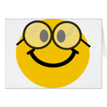 Geeky smiley card
