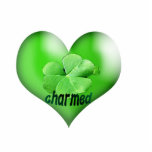 Geen heart and clover, sculptured magnet photo sculptures