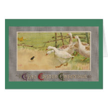Geese and Chick Vintage Easter Greeting Card