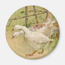 Geese and Chick Vintage Easter Magnets