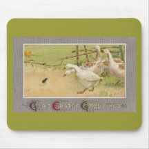 Geese and Chick Vintage Easter Mousepads