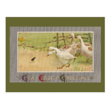Geese and Chick Vintage Easter Postcards
