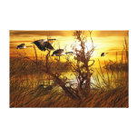 Geese On Sunset Pond canvas prints