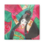 Geisha Dancer Magnet, Bellydance Dragon Art