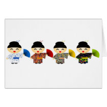 Geisha Dolls Greeting Card