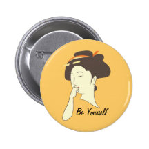 Geisha Nose Picking Pinback Button