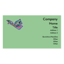 Gem Butterfly - green - business card template