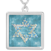 Gem decorated Star of David Personalized Necklace