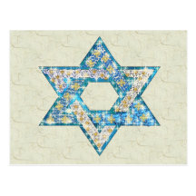 Gem decorated Star of David Post Cards