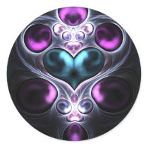 Gem Stone Heart Fractal Stickers