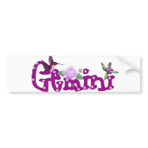 Gemini Flowers Bumper Sticker