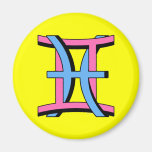 Gemini & Pisces PkBl Refrigerator Magnet