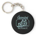 Gemini Teal Key Chain