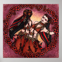 Gemini Tribal Original Belly Dance Art posters