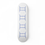 Gemini. Zodiac Astrological Sign. Blue. Custom skateboards