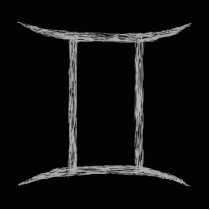 Gemini. Zodiac Astrology Sign. Black. Photo Cut Out