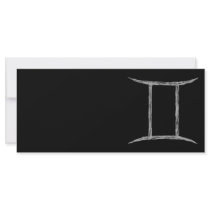 Gemini. Zodiac Astrology Sign. Black. Custom Rack Cards