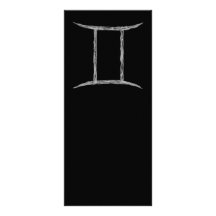 Gemini. Zodiac Astrology Sign. Black. Personalised Rack Card