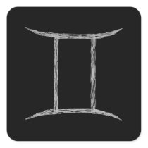 Gemini. Zodiac Astrology Sign. Black. Sticker