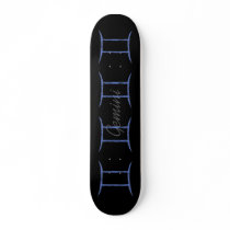 Gemini. Zodiac Astrology Sign. Custom Skate Board