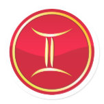 Gemini - Zodiac Signs Round Stickers