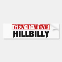 Gen U Wine Hillbilly Bumper Stickers