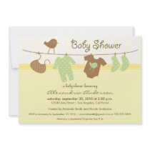 Gender Neutral Clothesline Baby Shower Invitation